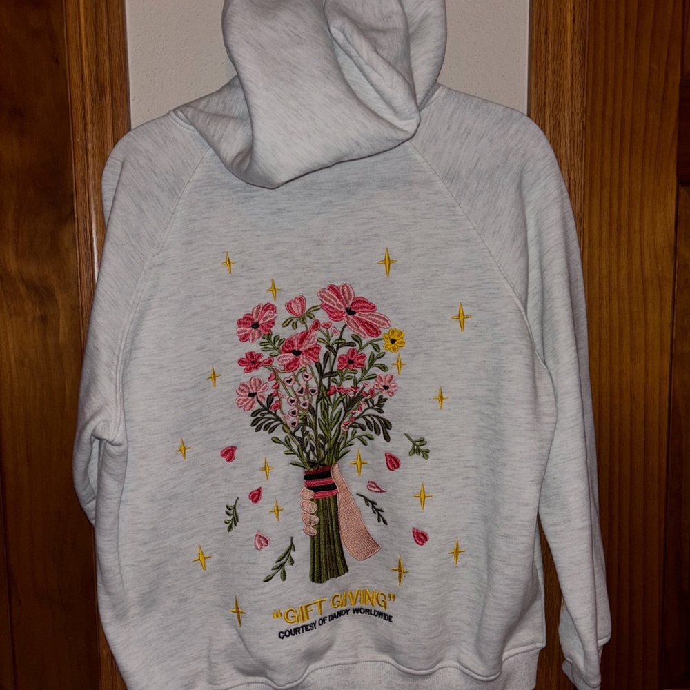 Floral Embroidered Hoodie